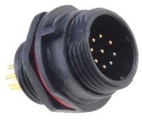 SPP1312-9WZ-P Wtyk 9 pin, zakręcane na obudowę, wodoodporny - gwint zewnętrzny