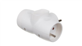 Rozgałęźnik 3-Gniazdowy - 2X2p+Z, 1X2p-Euro, Uziemienie Biały / 28134