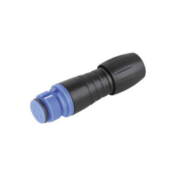 Binder 99 9206 060 03 Female Cable Mnt 3 Pin Blue Code with Solder Termination