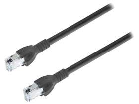 CA00652.00C03 Patch cord S/FTP 6a linka Cu PUR czarny 3m 26AWG Żyły: 8