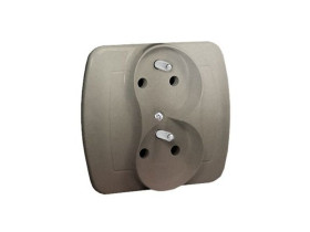 AKORD Gniazdo podwójne z uziemieniem satyna metalik z funkcją niezmienności faz zaciski śrubowe AGZ2cz/29 KONTAKT SIMON