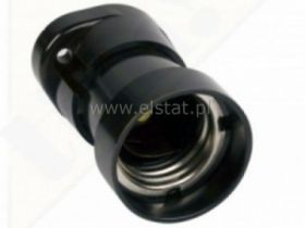 Oprawka do żarówki E27-7 4A 250V czarna prosta