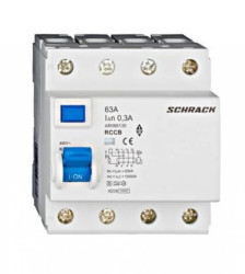 Wyłącznik różnicowoprądowy 10kA, 63A, 4P, 300mA, S, Seria AMPARO