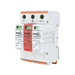 OGRANICZNIK PRZEPIĘĆ 3P DC 1000V TYP T2 Z ISKIERNIKIEM GAZOWYM A52-SPD-GDT-DC-3P-T2