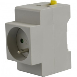 Gniazdo prądowe [2P+Z] 230V 16A na szynę DIN TH35 szare PAWBOL