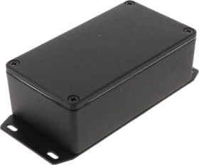 Aluminum die cast enclosure, (L x W x H) 121 x 66 x 40 mm, black (RAL 9005), IP65, 1590WN1FBK