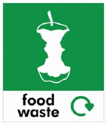 Znak warunków bezpieczeństwa, Klej winylowy, Green, White, "Food Waste