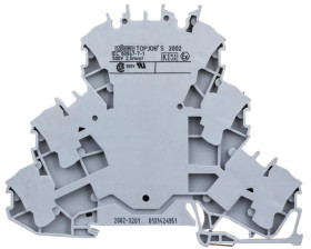 Złączka szynowa 3-piętrowa 2,5mm2 L/L/L szara 2002-3201 TOPJOBS