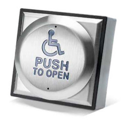4" Exit Button with Wheelchair and Push