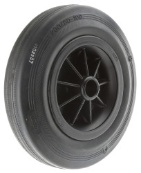Kółko do wózka, Lite, Guma, Czarny, obc.: 205kg, śred.: 200mm, szer.: 50mm
