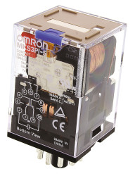 Przekaźnik 12V dc 3PDT Omron, montaż PCB 107Ω Wciskane