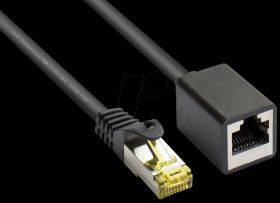 8070VR-010S Patch cable extension, cat. 7, black, 1.0 m