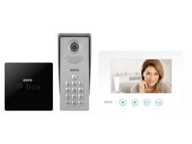 ZESTAW - Wideodomofon "EURA" VDP-12A3 "TYTAN" BIAŁY "EURA CONNECT + BRAMKA IP (IP BOX) "EURA" VDA-99A3 "EURA CONNECT" A31A180 EU