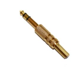 Wtyk jack 6.3mm stereo duży metal złoty