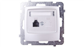 Karo Gniazdo Telefoniczne Pojedyncze Rj11 Srebrny Perłowy Gpt-1S/M/43