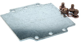 Mounting plate, steel, (L x W x H) 107 x 108 x 2 mm, natural, for 1590Z119, 1590Z119PL