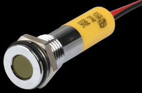 Q8F3CXXY12E Indicator LED, 12 V DC, 8 mm, wired, yellow/BrC