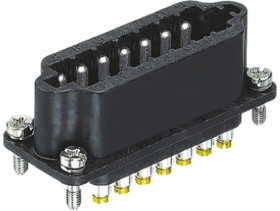 Wkładka złącza dużej mocy 14-pinowe HARTING 10A Żeński Śruba Montaż na panelu Proste