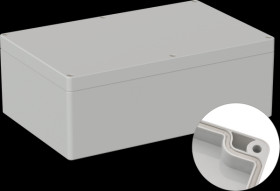 Industrial housing, 250 x 160 x 90 mm, IP65, light gray