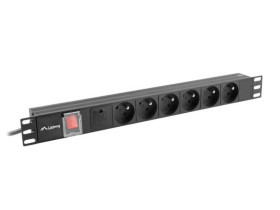 LISTWA ZASILAJĄCA RACK PDU 19 LANBERG 1U 16A 6X 230V PL 2M CZARNA