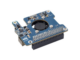 Waveshare Power Over Ethernet HAT (F) For Raspberry Pi 5 / CM 5, High Power, Onboard Cooling Fan, With Metal Heatsink, Supports