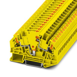 Złączka szynowa do odłączanych obwodów testowych Phoenix Contact poziomy: 2 20 → 10AWGWciskane PTVME 6/S YE