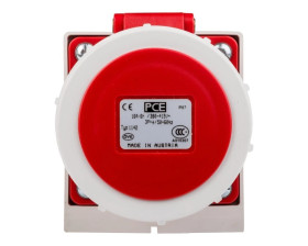 Gniazdo stałe 16A 4P 400V czerwone IP67 /bez dławnicy/ 1142-6