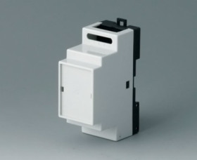 PPO/PC DIN rail enclosure, (L x W x H) 82 x 29 x 86 mm, light gray/black, B6501117