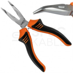 Szczypce wydłużone odgięte 160mm kombinerki do chwytania i cięcia z blaszką rozpierającą NEO 01-254