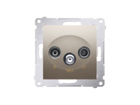 SIMON 54 Gniazdo antenowe RTVSAT końcowe złoty mat tłumienność RTV 1.0dB SAT 1.0dB DASK.01/44 KONTAKT SIMON