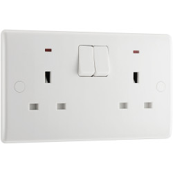 BG 826 White Nexus Moulded Double Switched 13A Power Socket - Power Indicators