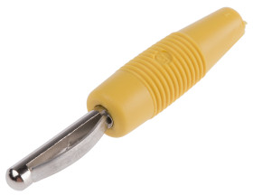 Wtyk bananowy, 16A, Męski, 30 V ac, 60 V dc, 51mm, Żółty