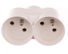 Rozgałęźnik wtyczkowy 2-gniazda z/u biały D.3803