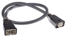 Wzmocnione złącze zasilania 8-pinowe HARTING 12A 300 V, 600 V Żeńskie do męskiego