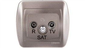 Simon Akord Gniazdo Antenowe Rtv/Sat Końcowe Satyna Metalizowana Aas/29