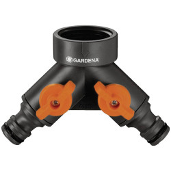GARDENA 8193-20 Twin-Tap Connector Plastic 2-Way Splitter Adjustable