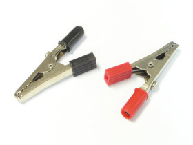 Zacisk krokodylkowy 52mm z wejściem 4mm na bananki NH029