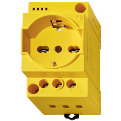 Finder 7U.00.8.230.0012 yellow DIN Rail Socket 16A with LED display