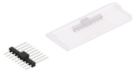 Pin header, 9 pole, pitch 2.54 mm, straight, black, 10050675