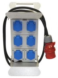 Rozdzielnica budowlana elCARRY C16-0006 IP44 w stojaku, 2m H07RN-F 5G2,5 (OPD) z wtyczką CEE 16A-5P, 6x gniazdo GK 230V 16A 4620