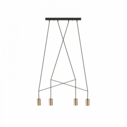 Nowodvorski lampa wisząca IMBRIA GU10 x 4 Lity mosiądz Przewód w oplocie Mosiądz 220-230 V MAX: 10W only LED