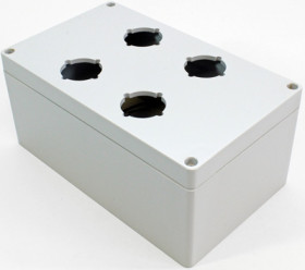 PC push button enclosure, (L x W x H) 201 x 119 x 89 mm, light gray (RAL 7035), IP66, 1554PB4