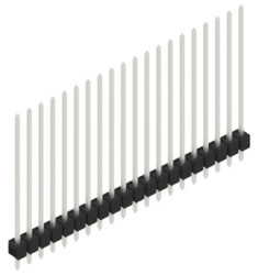Pin header, 20 pole, pitch 2.54 mm, straight, black, 10049023