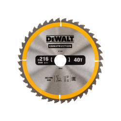 DEWALT DT1953-QZ Stationary Construction Circular Saw Blade 216 x 30mm x 40T