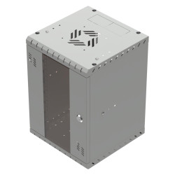 Szafa wisząca Standard 10" 9U, 300mm, drzwi szklane, szara