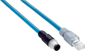 Złącze i kabel ze złączem Złącze M12 liczba rdzeni 4 długość 3m Rodzaj A Męskie Złącze B RJ45