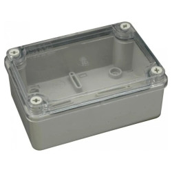 Puszka n/t hermetyczna 120x80x50 bez dławików IP65 pokrywa przezroczysta S-BOX 216-P