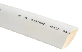 Osłona termokurczliwa Biały 2:1, średnica 25.4mm, dł. 3m, RS PRO