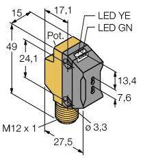 Turck 3066467 QS18VN6FPQ8 Czujnik światłowodowy 1 szt. (Ø x W) 18 mm x 49 mm