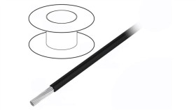 1854/19-Bk005 Przewód Na Rolce 30,5M Linka Cu 24Awg Pvc Czarny 600V